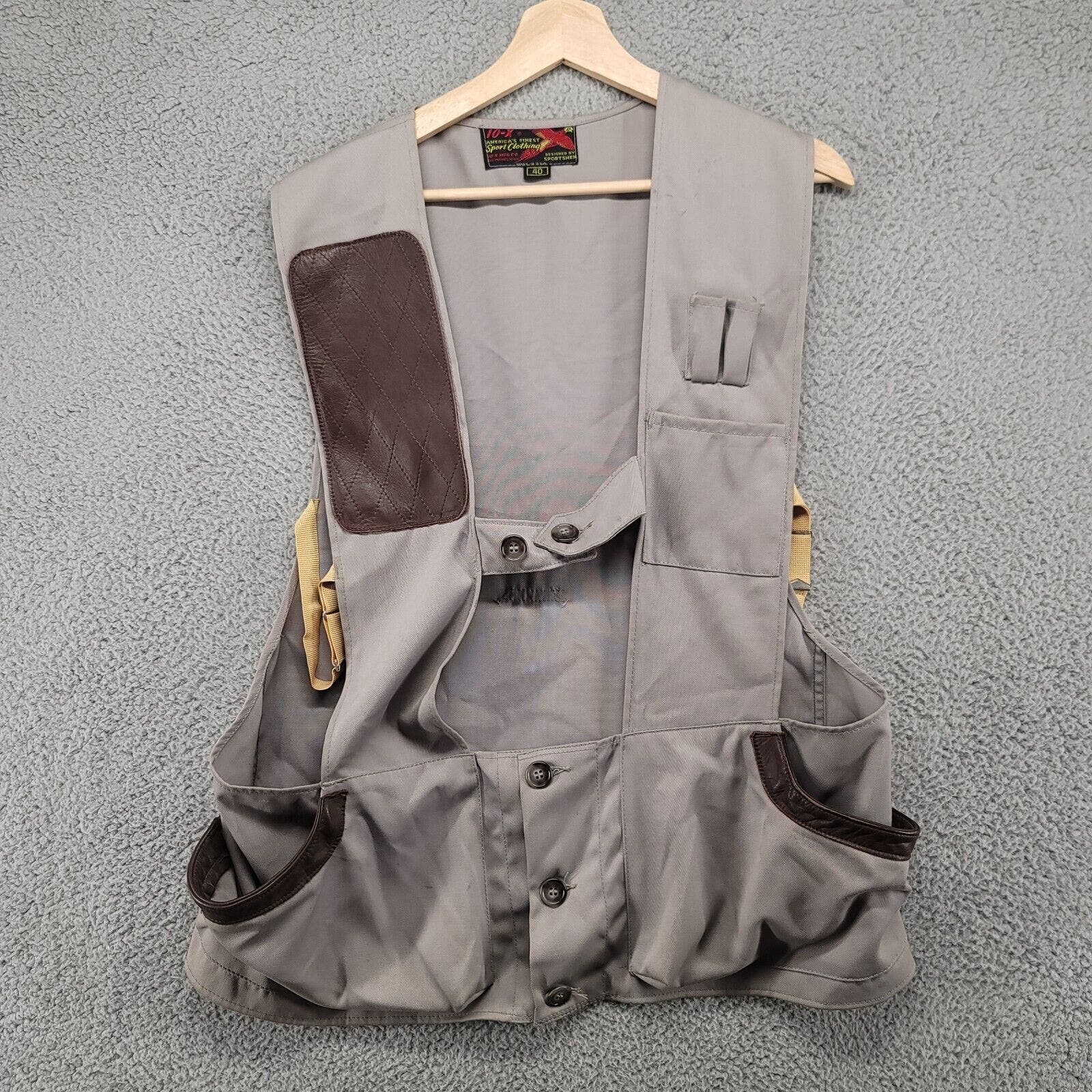 10-X America's Finest Sport Clothing Vest Men's 40 Hunting Fishing Usa Vintage
